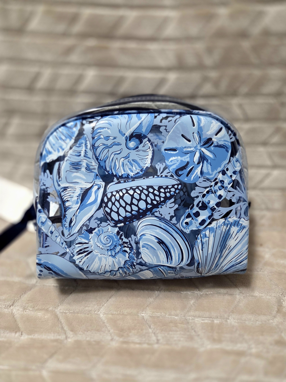 NWT Vera Bradley Blue Seashell Cosmetic Pouch - Picture 4 of 5